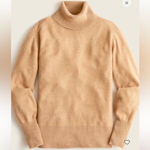 J Crew Women's 100% Cashmere Turtleneck Sweater - camel size large